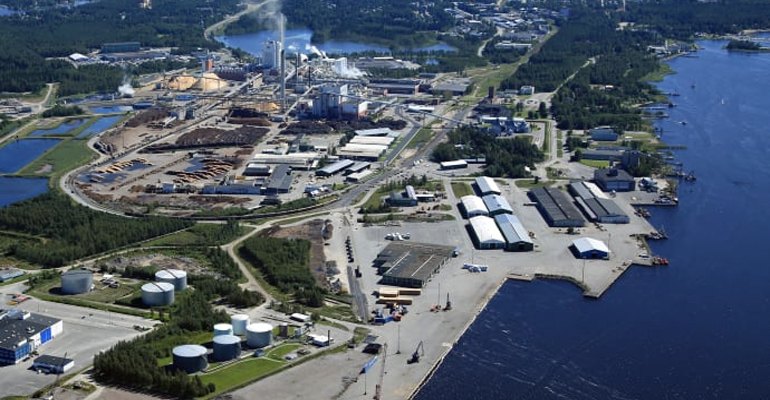 Aerial view of the Pietarsaari (Jakobstad) bulk liquid terminal in Finland that has been acquired by Wibax from Neste (photo courtesy Wibax).