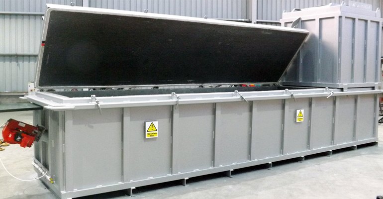 A farm-scale cadaver incinerator (photo courtesy OBE Waste and Agri Ltd).