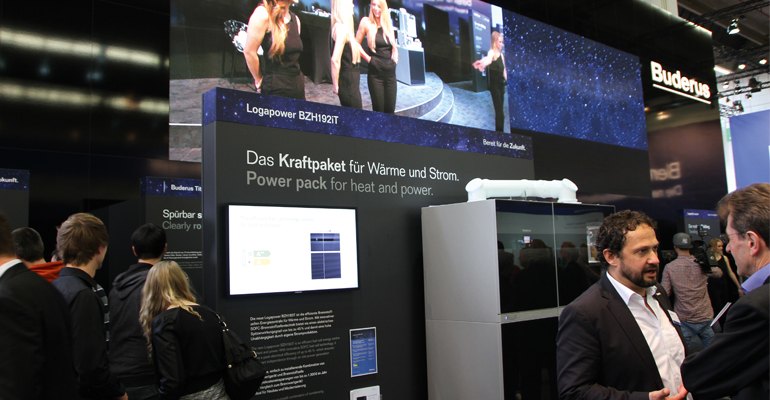 Occupying an enormous stand Buderus showcased amongst other things CHP with fuel cells.