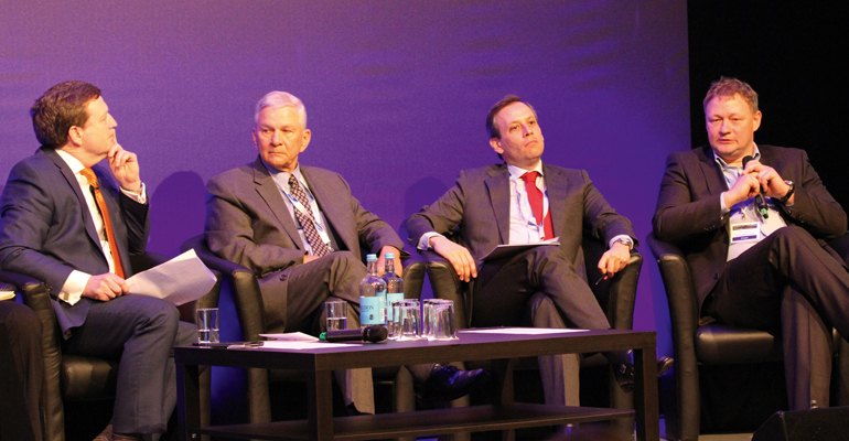 Producer panel moderated by Arnold Dale, VP Bioenergy, Ekman & Co. with Harold Arnold, President, Fram Renewables; Joao Rocha Paris, CEO, Enerpar and Raul Kirjanen, CEO Graanul Invest, emphasising sustainability as a license to operate.