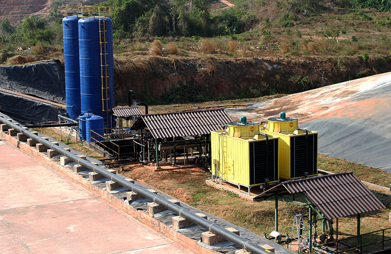 Aerial view of the raw gas cleaning equipment
