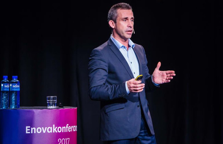 Kjetil Bøhn, CEO, Quantafuel at the 2017 Enova conference in Trondheim, Norway (photo courtesy Enova SF).