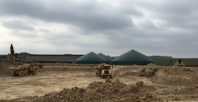 Construction is underway for a Schmack biomethane in France (photo courtesy Schmack Biogas).