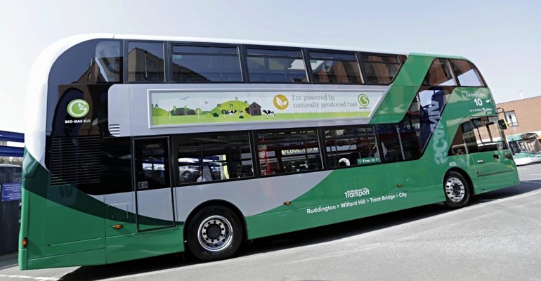 Nottingham City Transport (NCT) has unveiled the first new biogas powered double-decker buses that will begin service in the city (photo courtesy NCT).