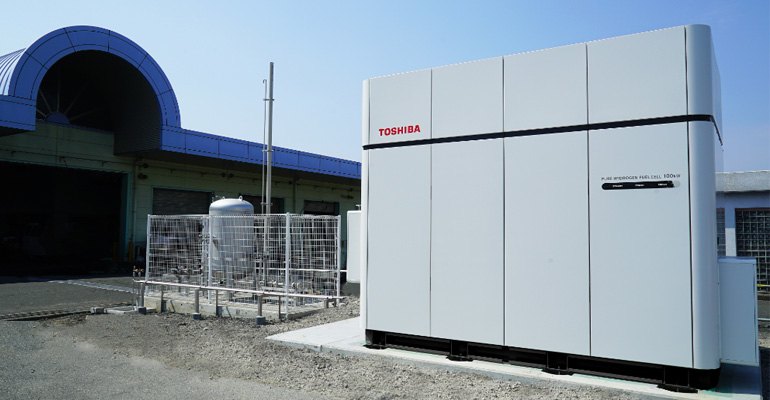 Toshiba’s 100kW Pure Hydrogen Fuel Cell System in Shunan, Japan has begun commercial operations (photo courtesy Toshiba).