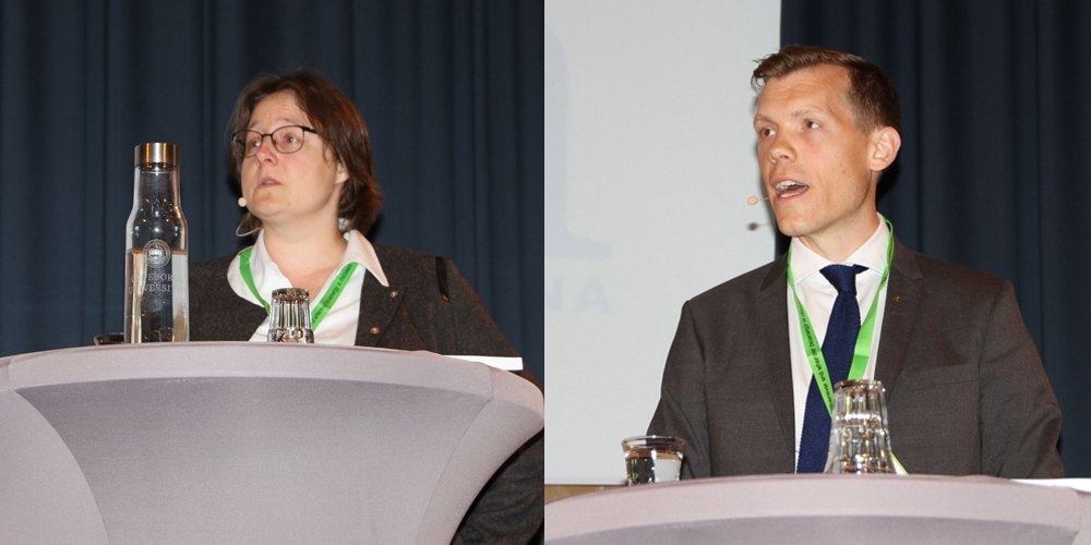 Ruta Baltause from the EU Commission's Energy Directorate and Johan Hultberg, MP for the Moderates.