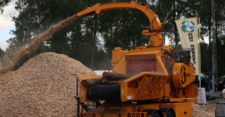 A CBI ChipMax in action during the Elmia Wood forestry trade show in Sweden in June this year.