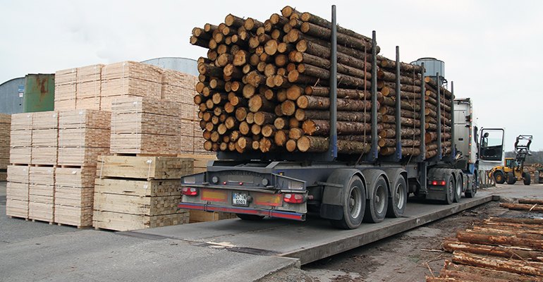 Log truck weigh bridge at Laois Sawmills.