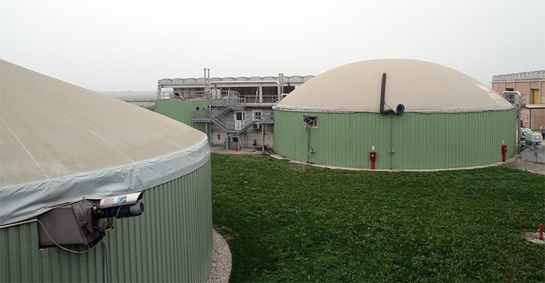 A manure based biogas plant in Italy.