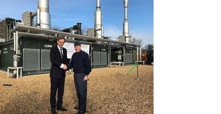 Tobias Ellwood MP opens the new biogas facility which will power RAF Marham (photo courtesy Ministry of Defence).