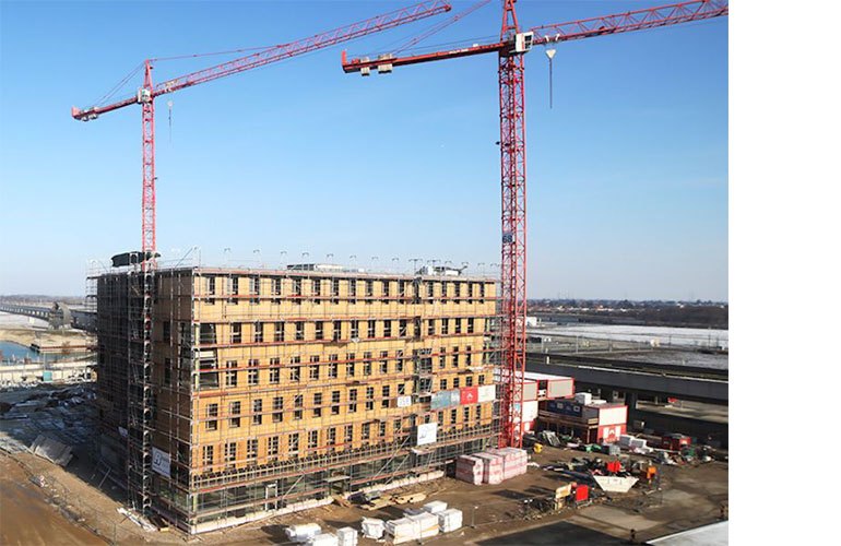Currently under construction in Vienna Austria, the 24 storey, 86 m high HoHo Vienna (photo courtesy RWTplus).