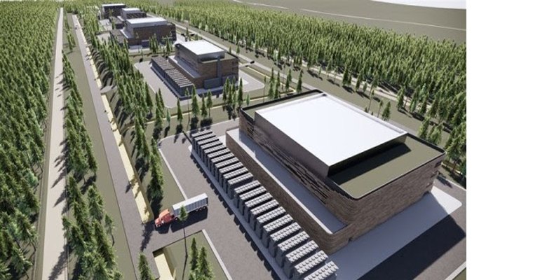 An artist's rendering of the proposed 120 MW data centre, the largest of its kind in Sweden, to be built by Skellefteå Kraft and NDC Datacenters in Finnfors outside Skellefteå (image courtesy Node Pole).