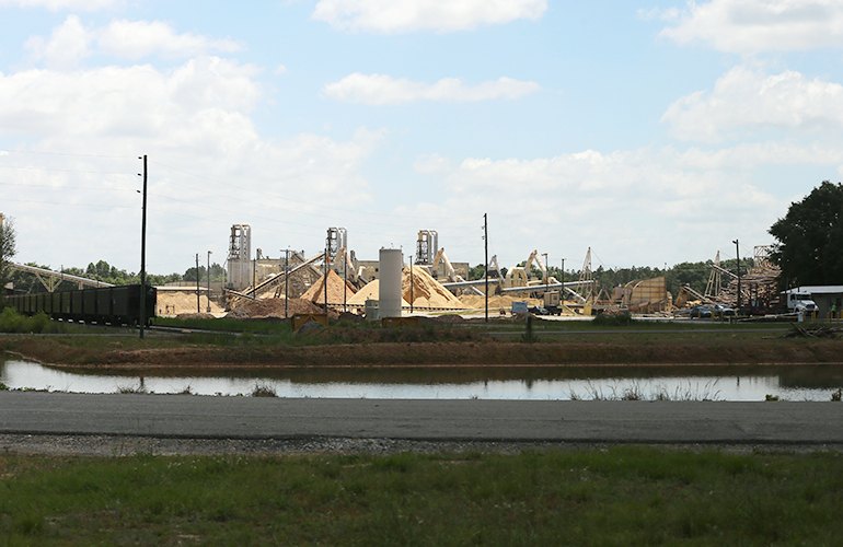 A large wood pellet production facility in the US South that exports its production to Europe.