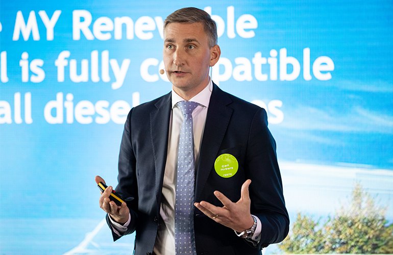 Carl Nyberg, Executive Vice President for Neste’s Renewable Road Transportation business unit (photo courtesy Jørgen Koopmanschap).