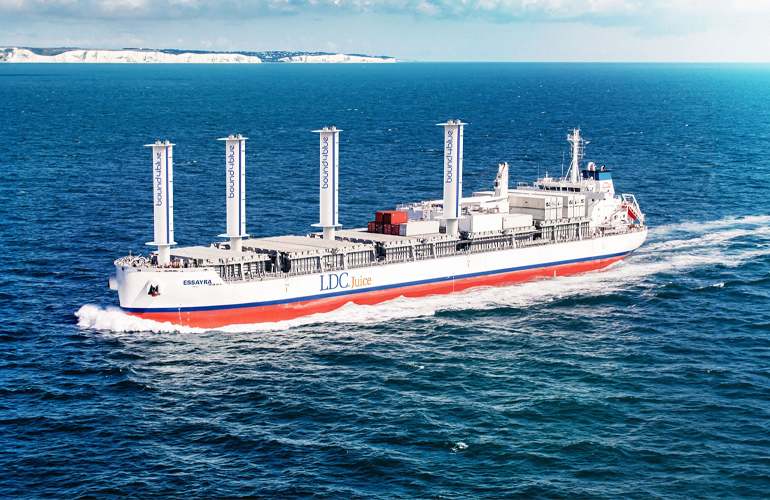 bound4blue to install four eSAILs on LDC juice carrier