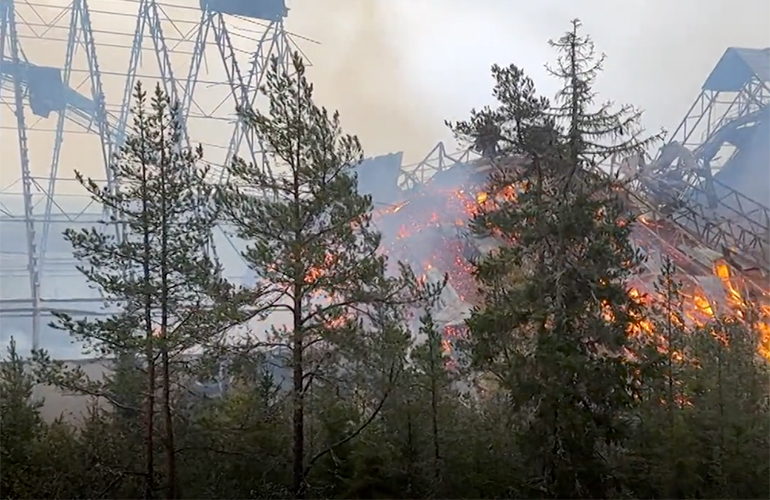 Fire destroys storage unit at Swedish pellet plant